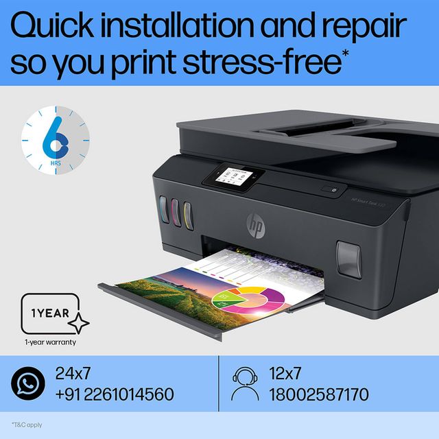 Buy Hp Smart Tank 530 Wireless Color All In One Inkjet Printer Borderless Printing 4sb24a 9948